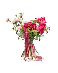 Buchet de flori cu crizantema si dianthus